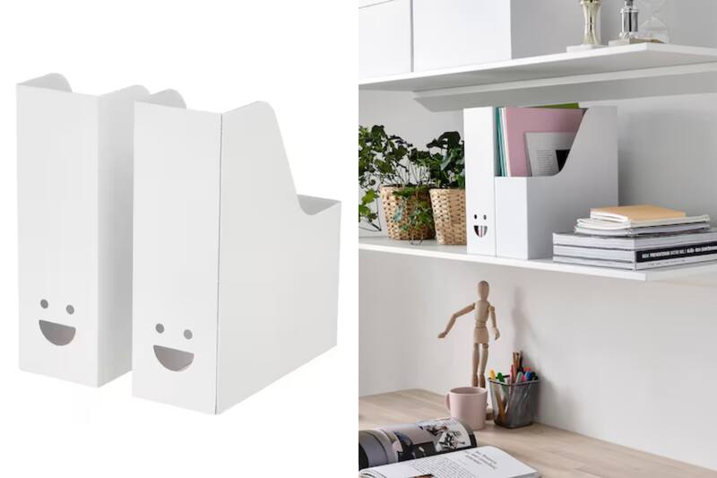 Archivador compacto para guardar documentos o papelería en espacios reducidos.