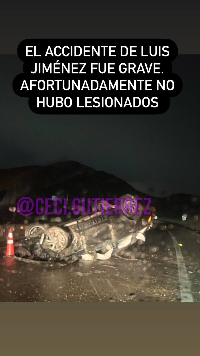Luis Jiménez sufrió fuerte accidente automovilístico.