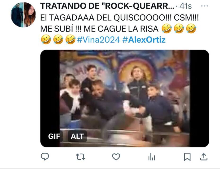 Reacciones de la red social X por la presentación de Alex Ortiz en el Festival de Viña 2024.