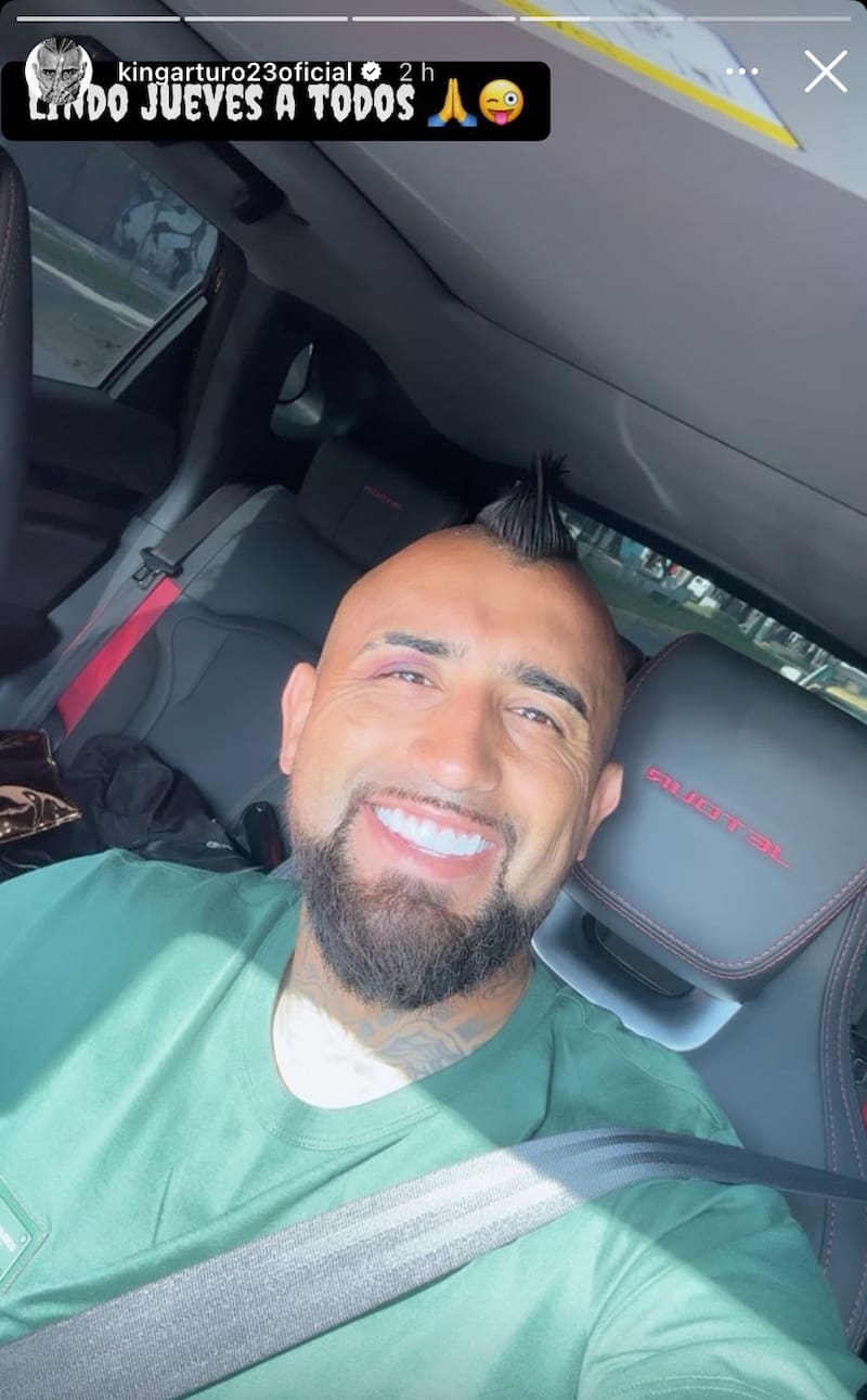 Arturo Vidal en sus redes sociales.