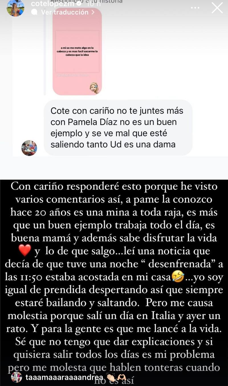 Coté López defendió con todo a Pamela Díaz.