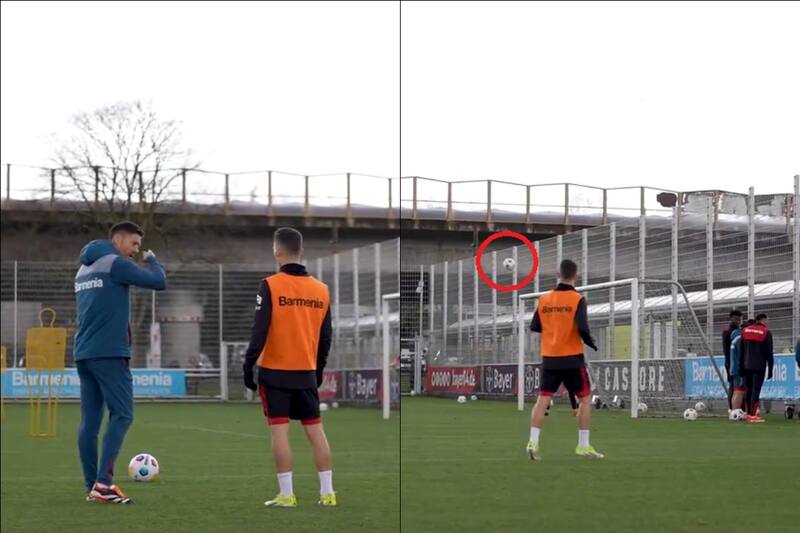 se lució entregando sus tips en entrenamiento de Bayer Leverkusen.