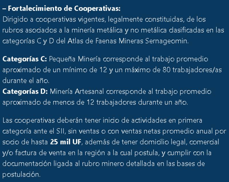 Requisitos para el Fortalecimiento de Cooperativas.
