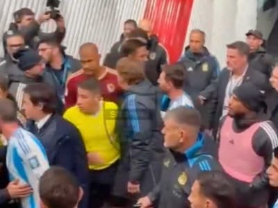 VIDEO | No se vio en TV: Lionel Messi casi se va a las manos con jugadores de Venezuela