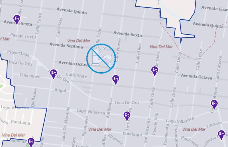 Este es el mapa de la zona que tendrá una interrupción de suministro por casi 24 horas en la Ciudad Jardín. (Foto: Esval)