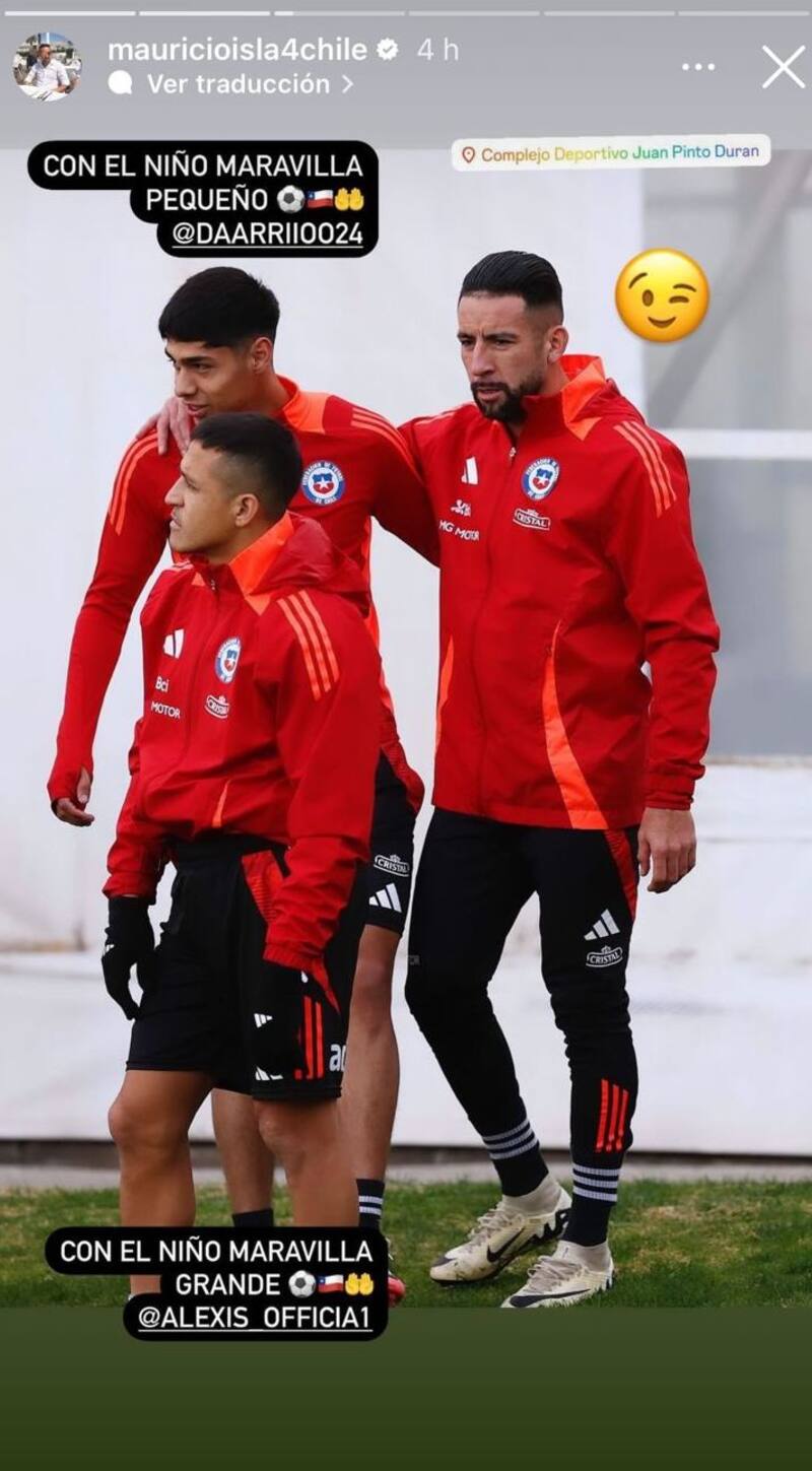 Publicación de Mauricio Isla en su cuenta de Instagram.