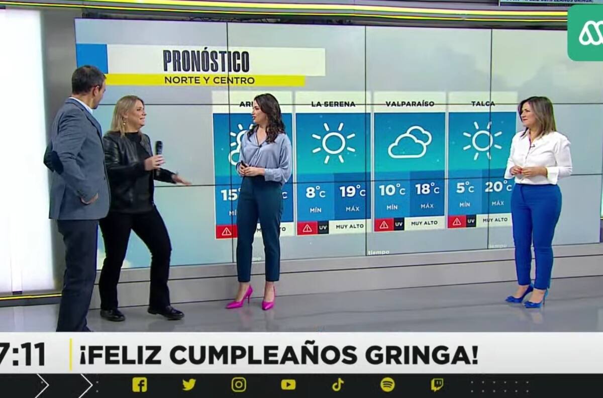 Gonzalo Ramírez la felicitó: Periodista de "Meganoticias" fue sorprendida por sus compañeros en medio de su cumpleaños