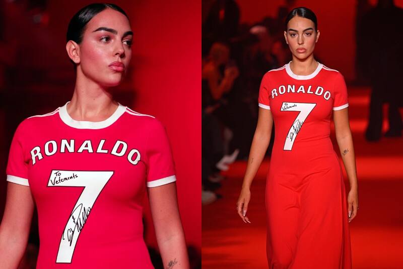 y su deslumbrante vestido en homenaje a CR7.