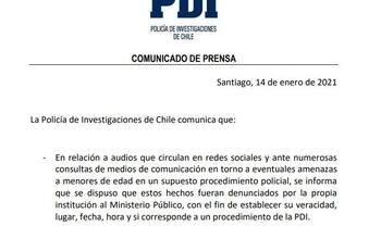 PDI se autodenunció para verificar si audio viral corresponde al allanamiento en Temucuicui