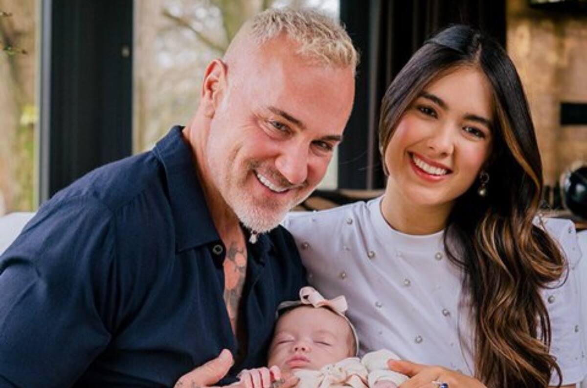 "Ya manda besos": La pequeña hija de Gianluca Vacchi y Sharon Fonseca sorprende con tierno video a los 3 meses de edad