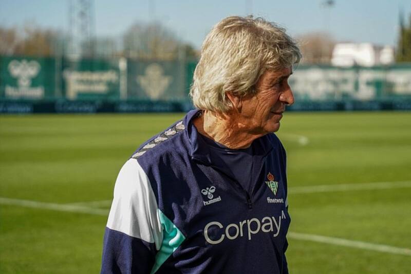 en el entrenamiento del Betis.