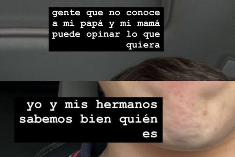 El joven compartió en sus historias un mensaje en apoyo a su padre.