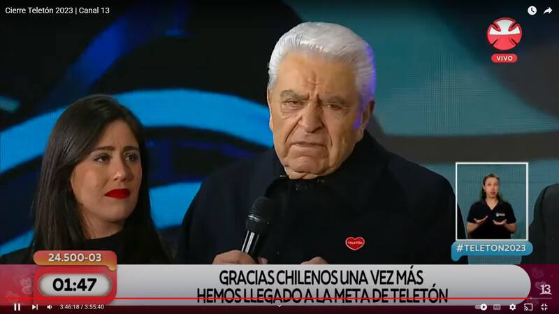 El líder de las 27 horas de amor se puso nostálgico en su último discurso, quien habló de su incierta permanencia como conductor oficial tras 45 años.