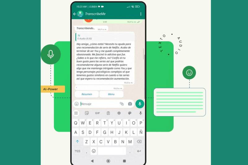 Conoce esta IA que puede transcribir tus audios de WhatsApp a texto muy fácilmente.