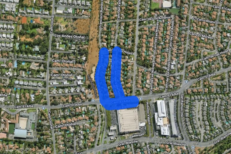 Sector afectado por el corte de luz.