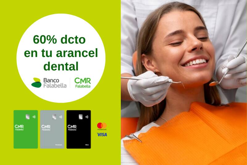 Recibe un 60% de descuento en el dentista.