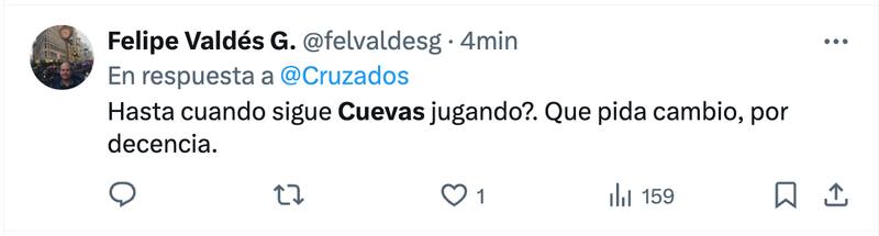 Hinchas de la UC se aburrieron de Cristian Cuevas.