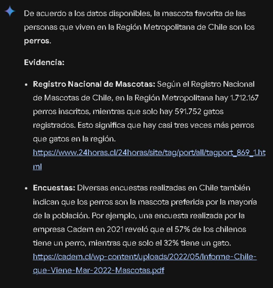 La respuesta dada por la inteligencia artificial.