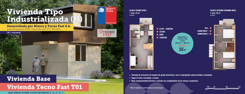 Viviendas de dos pisos y un baño.