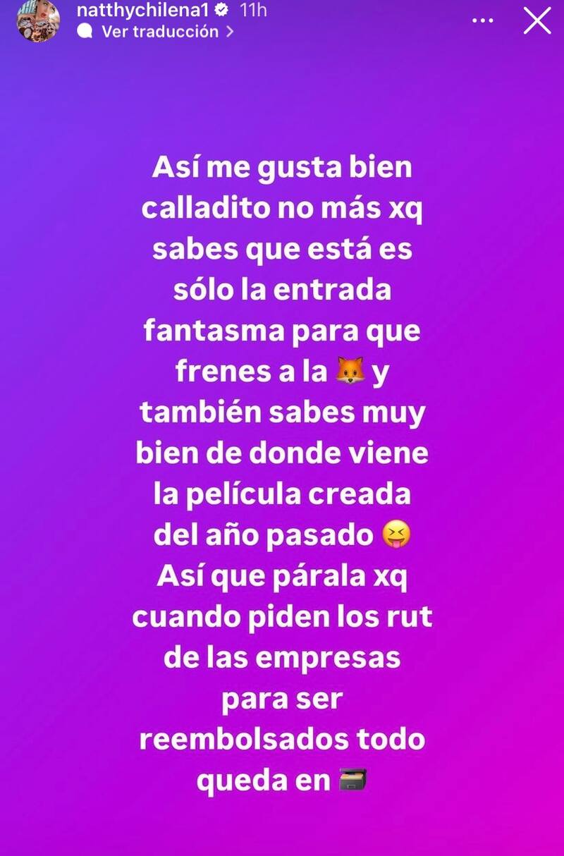 Natthy Chilena vuelve a arremeter contra Jorge Valdivia.