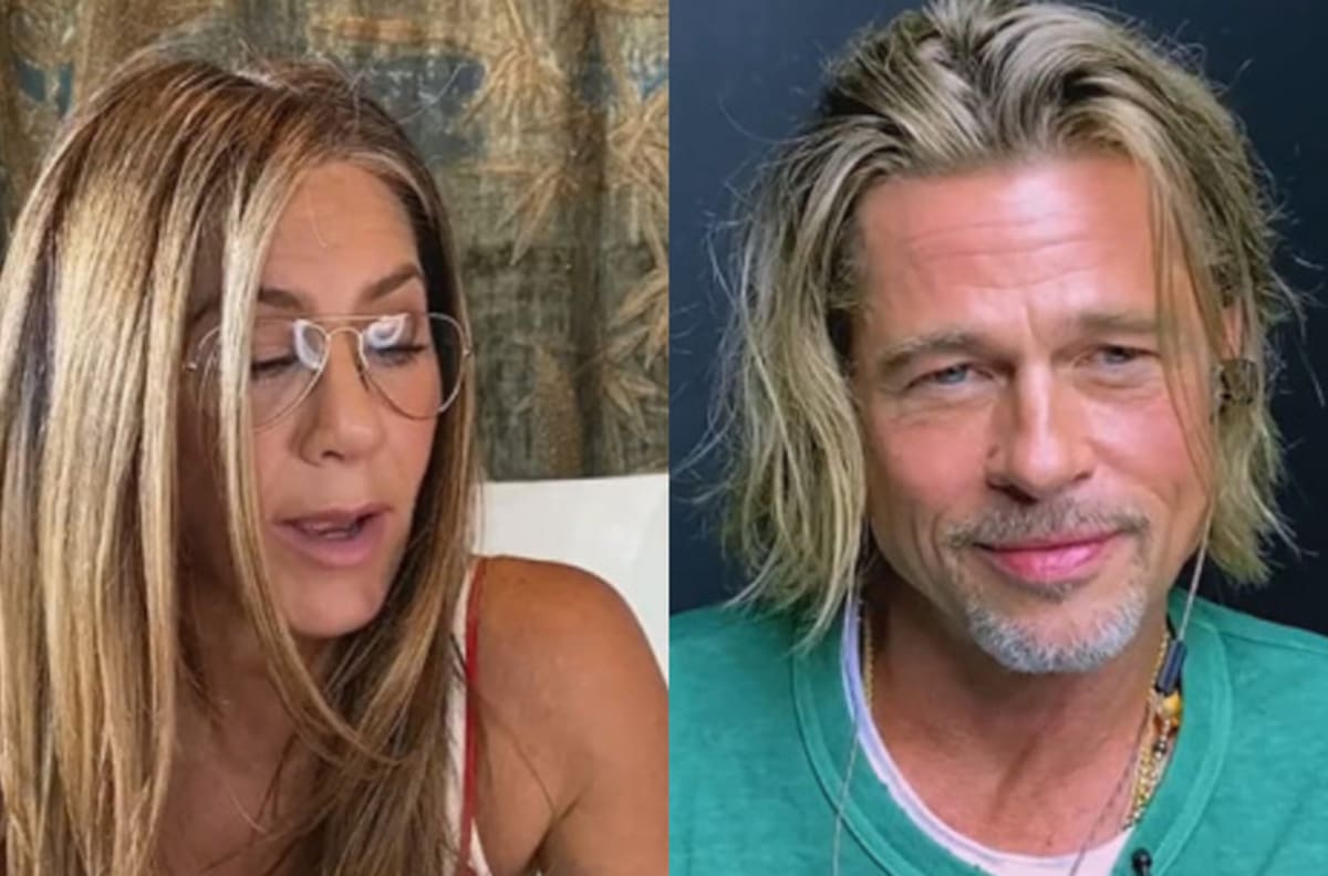Brad Pitt y Jennifer Aniston "coquetearon" por videollamada mientras leían un guión