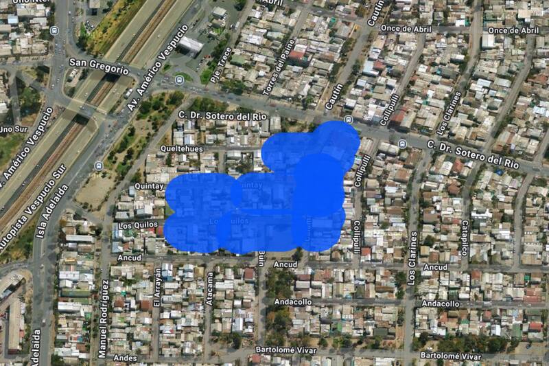 Sector afectado por el corte de luz.