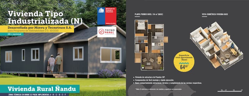 Este modelo está pensado para sectores rurales y es de un piso.