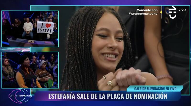 Estefanía fue la segunda participante en abandonar la placa de eliminación. Foto: CHV.