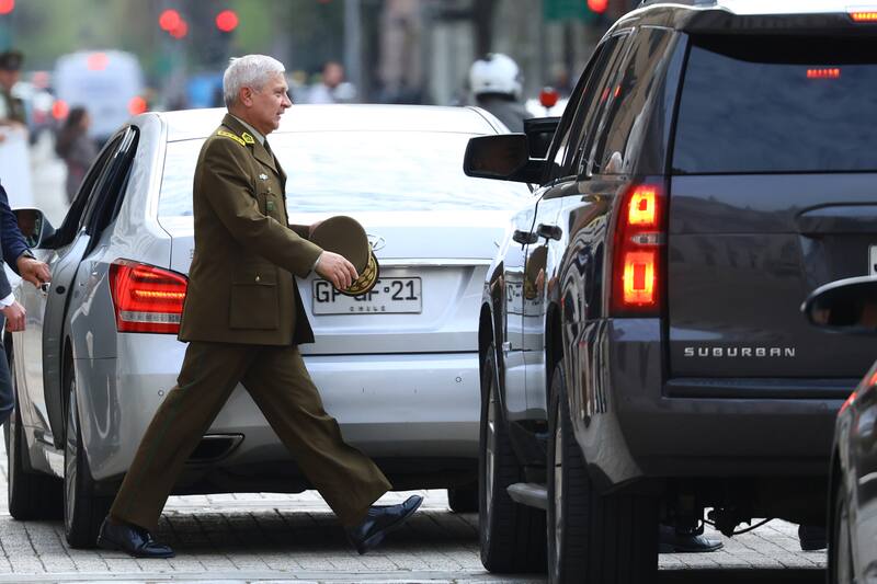 General de Carabineros Ricardo Yañez en La Moneda.