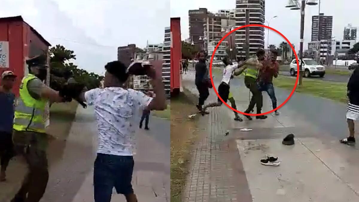 VIDEO | Grupo de extranjeros agrede a carabineros en Iquique: confirman querella criminal contra detenidos