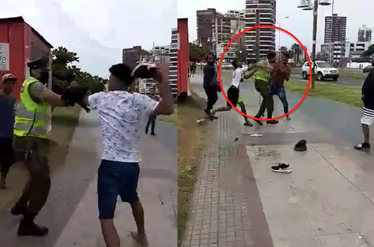 VIDEO | Grupo de extranjeros agrede a carabineros en Iquique: confirman querella criminal contra detenidos
