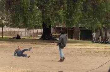 VIDEO | Jóvenes se hacen virales por curioso "juego" que realizan durante el recreo en su liceo agrícola