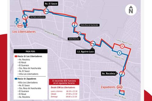 Recorrido de la nueva micro B35.