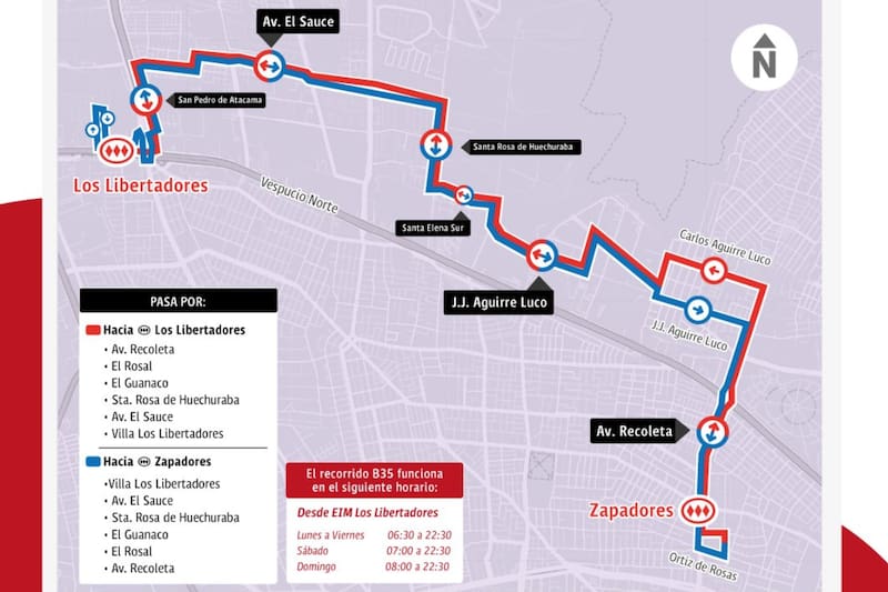 Recorrido de la nueva micro B35.