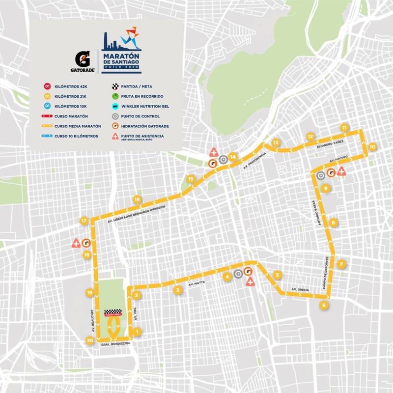Maratón de Santiago tendrá un recorrido de 21k.