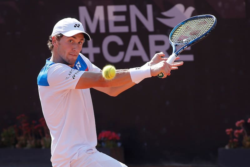 Casper Ruud jugando el Chile Open en 2020. Agencia Aton