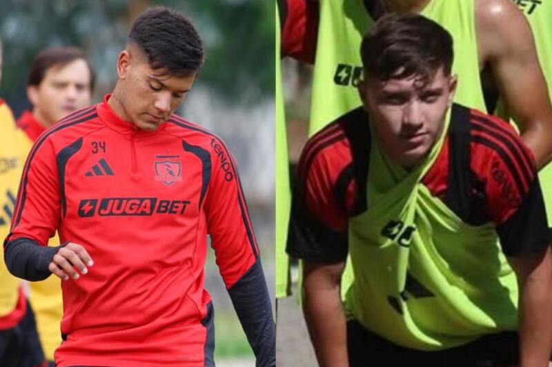 Los dos juveniles se sumaron al trabajo de pretemporada de Colo Colo. Fotos: Colo Colo Oficial.
