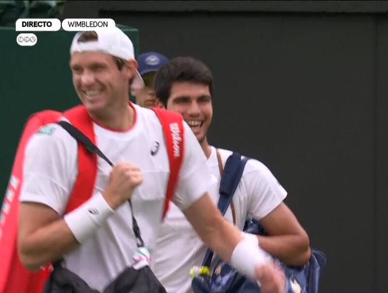 Nico Jarry y Carlos Alcaraz en Wimbledon