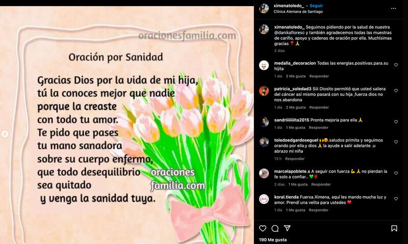 Esposa de Mauricio Flores pide oraciones por su hija, Danika.
