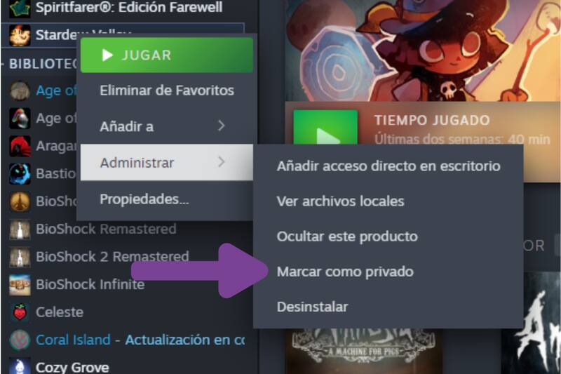 Deberás pulsar ahí.