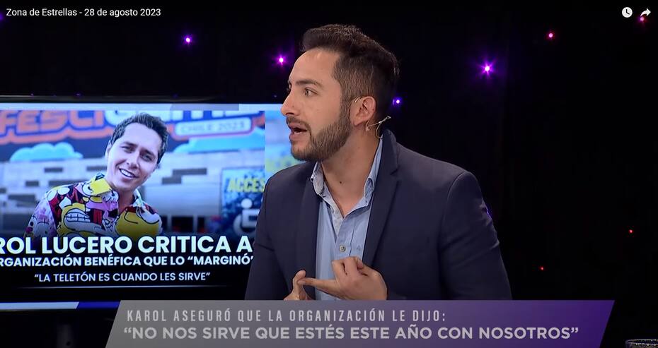 En “Zona de Estrellas”, Hugo Valencia habló hizo un mea culpa mientras el panel hablaba de la críticas hacia Karol Lucero.