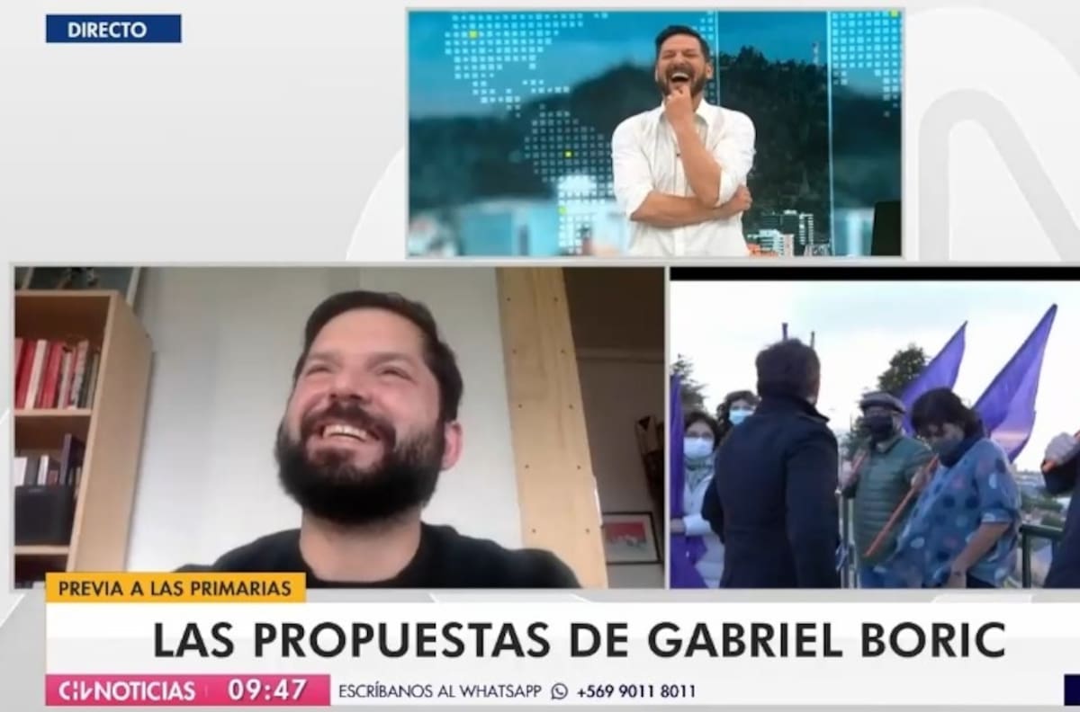 Gabriel Boric le causó un ataque de risa a Rafael Cavada con su imitación al Pato Donald