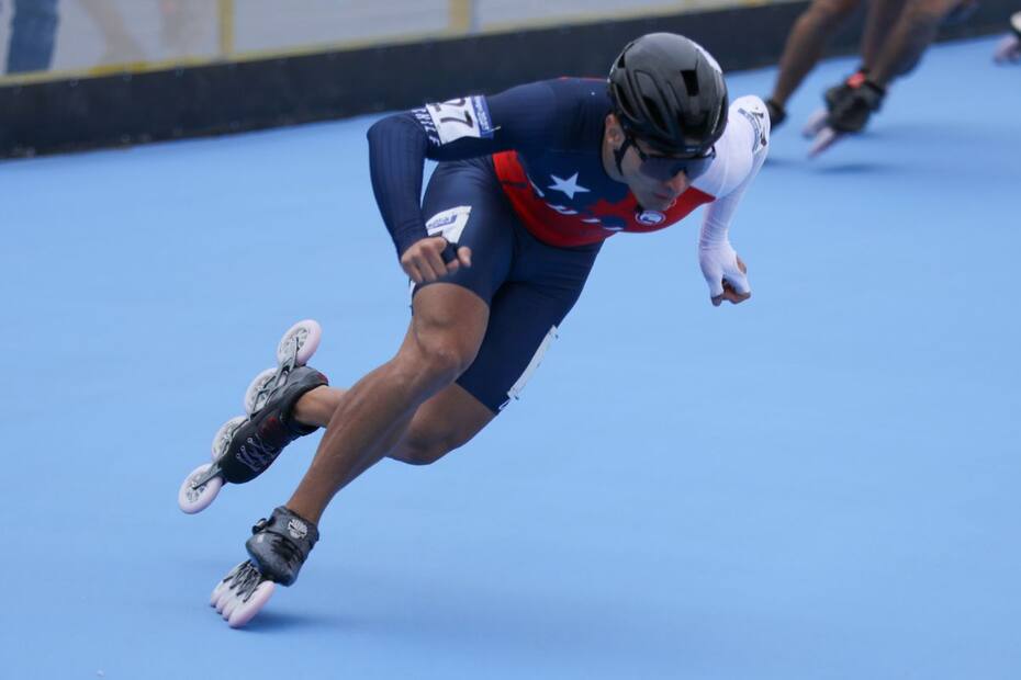 Emanuelle Silva sufrió una caída en la definición por el oro en los 500 metros del patinaje de velocidad. Foto: Santi Bahamonde.
