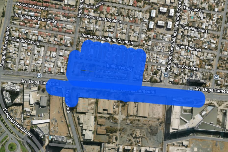 Sector afectado por el corte de luz.
