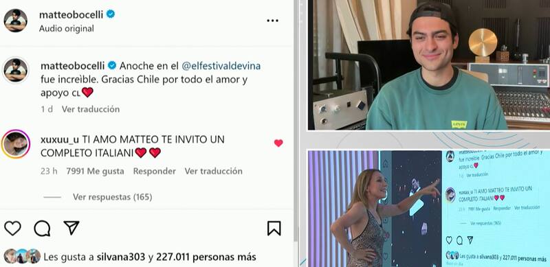 En "Mucho Gusto" revisaron los comentarios que recibió Matteo Bocelli. Créditos. Pantallazo Mega