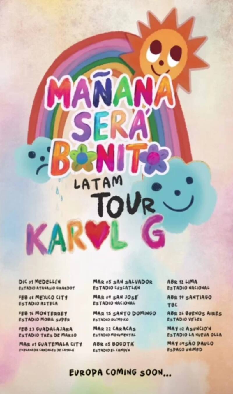 Estas son las fechas de los conciertos de Karol G en latinoamérica