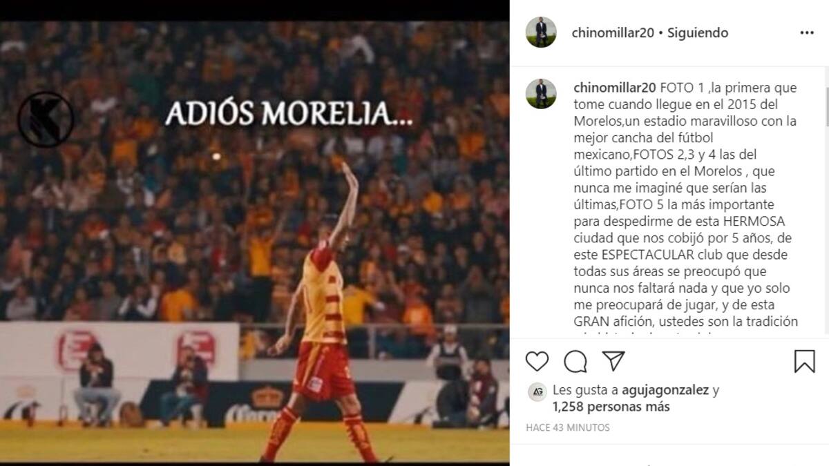 'Chino' Millar se despidió del Morelia: "Gracias por el cariño y respeto"