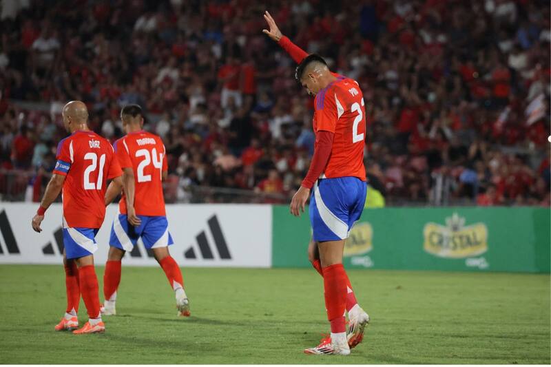 El delantero marcó su primer gol por La Roja el sábado en la goleada sobre Panamá. Foto: Agencia Aton.