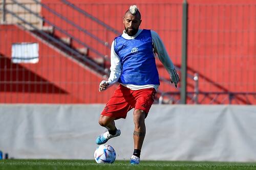Arturo Vidal en un entrenamiento del Flamengo.