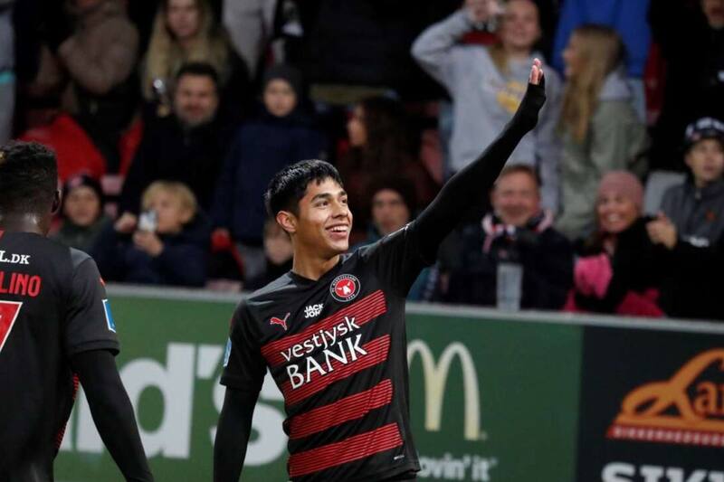 Darío Osorio lleva cuatro goles marcados con la camiseta del FC Midtjylland danés.